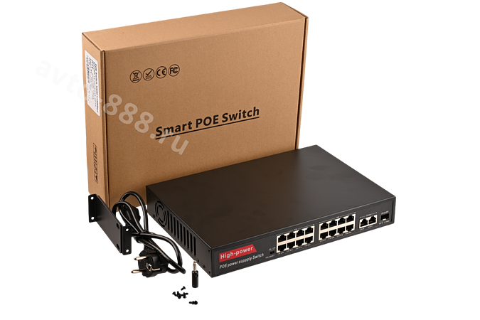 Сетевой коммутатор POE с 16+2 портами