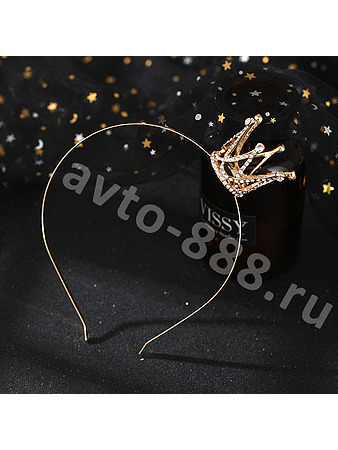 Ободок корона для волос детский золото 361