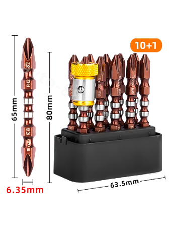 Набор бит для шуруповерта 10+1 предметов (S2) TUOSEN