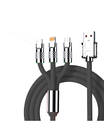 USB-кабель 6A usb+iphone+mi+samsung SD-60, чёрный