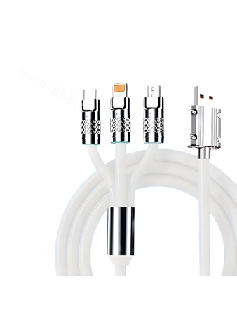 USB-кабель 6A usb+iphone+mi+samsung SD-60, белый