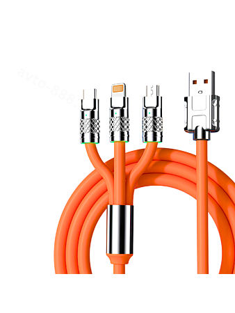 USB-кабель 6A usb+iphone+mi+samsung SD-60, красный