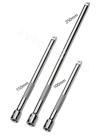 Удлинитель торцевых головок 1/4" (к-т 3шт.) 100/150/250мм