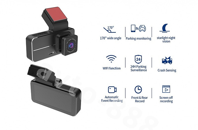 Видеорегистратор 3.4 дюйма с камерой заднего вида A7