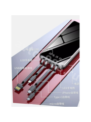 Повербанк 15000 с быстрой зарядкой для телефона портативный DA126 белый, шт фото 5