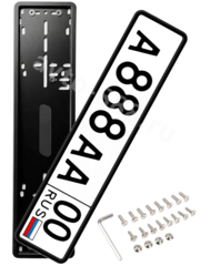 Рамка номера магнитная силиконовая черная SAK (пара) быстросъемная, антивандальная RGN-8309 фото 1