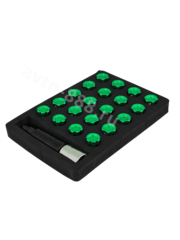 Секретки гайки F651 12*1,5 (16P+4+2, высота 32 мм) зелёный фото 4