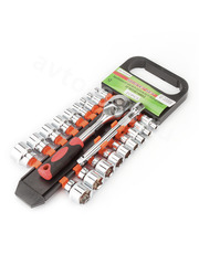 SP-TZDT025 Набор торцовых головок 3/8 20 предметов с трещоткой 150мм фото 2