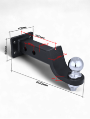 Фаркоп автомобильный квадратный с креплением и шаром, чёрный фото 3