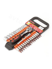 Набор маленький, размер 1/4 - трещётка + 12 головок + 14 насадок (28) фото 1