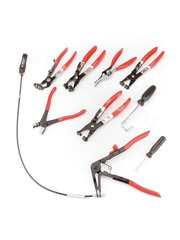 Набор щипцов для демонтажа пружинных хомутов патрубков 9 предметов фото 2