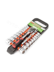 SP-TZDT025 Набор торцовых головок 3/8 20 предметов с трещоткой 150мм фото 1