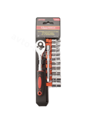 Набор торцовых головок 1/4 12 предметов с трещоткой фото 3