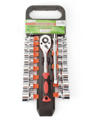 SP-TZDT025 Набор торцовых головок 3/8 20 предметов с трещоткой 150мм фото 3