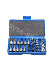 Набор торцевых насадок E-Torx 34 предмета (синий) фото 10