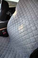 Чехлы автомобильные серый льняной, серая сетка фото 2