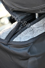 Чехлы автомобильные серый льняной, серая сетка фото 5