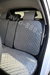 Чехлы автомобильные серый льняной, серая сетка фото 6