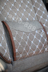 Чехлы автомобильные с поддержкой коричневый льняной, белая сетка фото 8