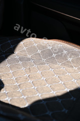 Чехлы автомобильные с поддержкой коричневый льняной, белая сетка фото 5