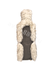 Накидка искусственная стриженая середина серая, кончик чёрный 140*50см (1шт) фото 2