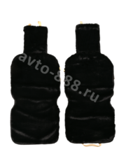 Комплект искусственная лохматая "Кролик Рекс" чёрный (4шт) фото 2