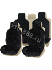 Комплект искусственная лохматая "Кролик Рекс" чёрный (4шт) фото 5