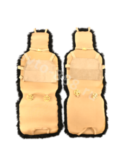 Комплект искусственный мех лохматый чёрный (4шт) фото 3