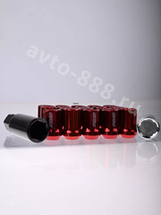 Секретки гайки F651 12*1,5 (16P+4+2, высота 32 мм) красный фото 9