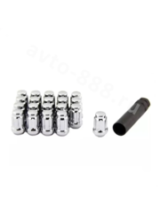 N038 12*1,5  Секретки гайки (комплект 20 шт, ключ 17) хром фото 2