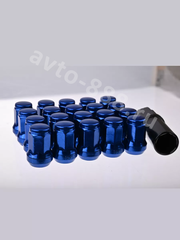 Секретки гайки 12*1,25 N042 (комплект 20 шт, ключ 17) синий фото 4