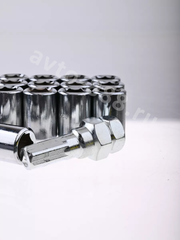 Секретки гайки R028 12*1,25 (16 шт, высота 32 мм, сквозная) хром фото 12