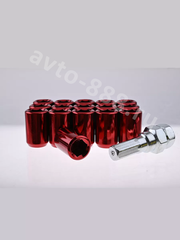 Секретки гайки R028 12*1,5 (16 шт, высота 32 мм, сквозная) красный фото 11