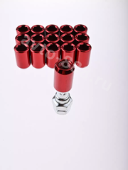 Секретки гайки R028 12*1,5 (16 шт, высота 32 мм, сквозная) красный фото 6