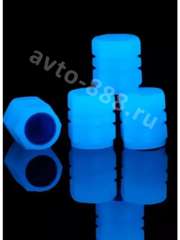 Колпачок ниппеля универсальный 4шт. светящийся синий фото 7