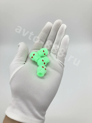 Колпачок ниппеля универсальный 4шт. светящийся череп зелёный фото 6