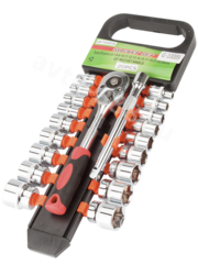 Набор торцовых головок 3/8 с трещоткой 20 предметов фото 1