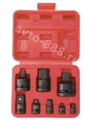 Набор переходников ударных для торцевых головок 1/4" 3/8" 1/2" 8 предметов фото 1