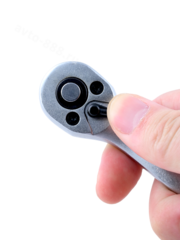 Трещотка для торцевых головок, Сr-V сталь, 72 зубца, 150мм 1/4 (изогнутый, зеленый) FEINREX фото 3