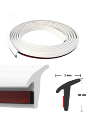 Уплотнитель со скотчем белый, длина 1.7м фото 1
