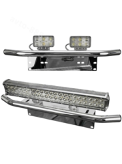 Кронштейн для крепления доп. освещения на номерной знак нержавеющая сталь (Бампер-кенгурятник под госномер) хромированный LK－005SS фото 1