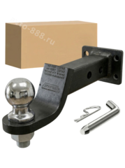 Кронштейн фаркопа усиленный (с четырьмя крепежными отверстиями) длина 300мм, с шаром 50мм и пальцем фото 1