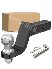 Кронштейн фаркопа усиленный (вставка) под квадрат 50х50, занижение 4\" (110 мм), с шаром и пальцем фото 1