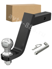 Кронштейн фаркопа усиленный (вставка) под квадрат 50х50, занижение 8\" (230 мм), с шаром и пальцем фото 1