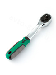 Трещотка для торцевых головок, Сr-V сталь, 72 зубца, 150мм 1/4 (изогнутый, зеленый) FEINREX фото 1