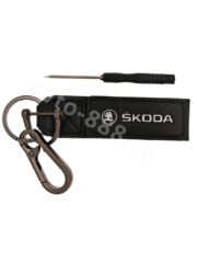Брелоки на ключи кожа петля-карабин SKODA 0395 фото 1