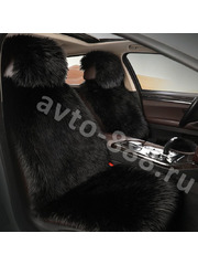 Меховые накидки натуральные Комплект лохматые чёрные фото 1