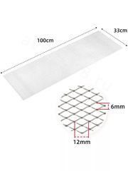 Сетка на решетку радиатора алюминиевая серебро средняя 1000*330 мм ячейка 6мм*12мм фото 4