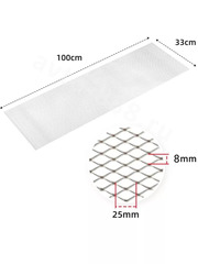 Сетка на решетку радиатора алюминиевая серебро крупная 1000*330 мм ячейка 8мм*25мм фото 3