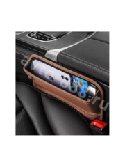 Органайзер карман для мелочей между сиденьями кожа коричневый 1 шт фото 1